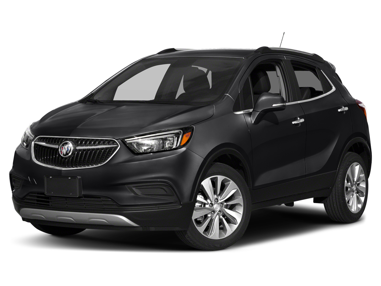 2019 Buick Encore Preferred in Ebony Twilight Metallic — front three-quarter view