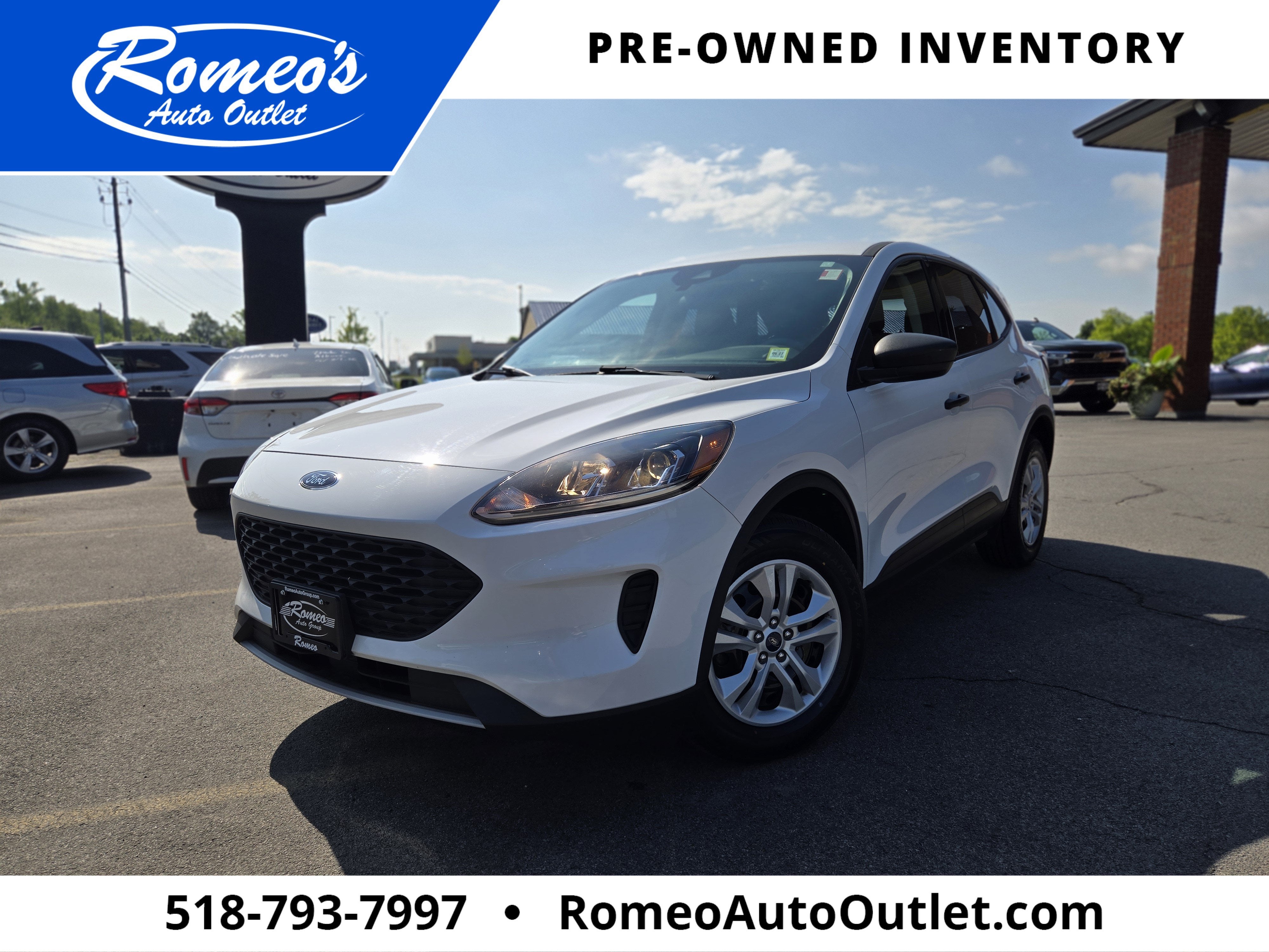 2022 Ford Escape S in Oxford White — front three-quarter view