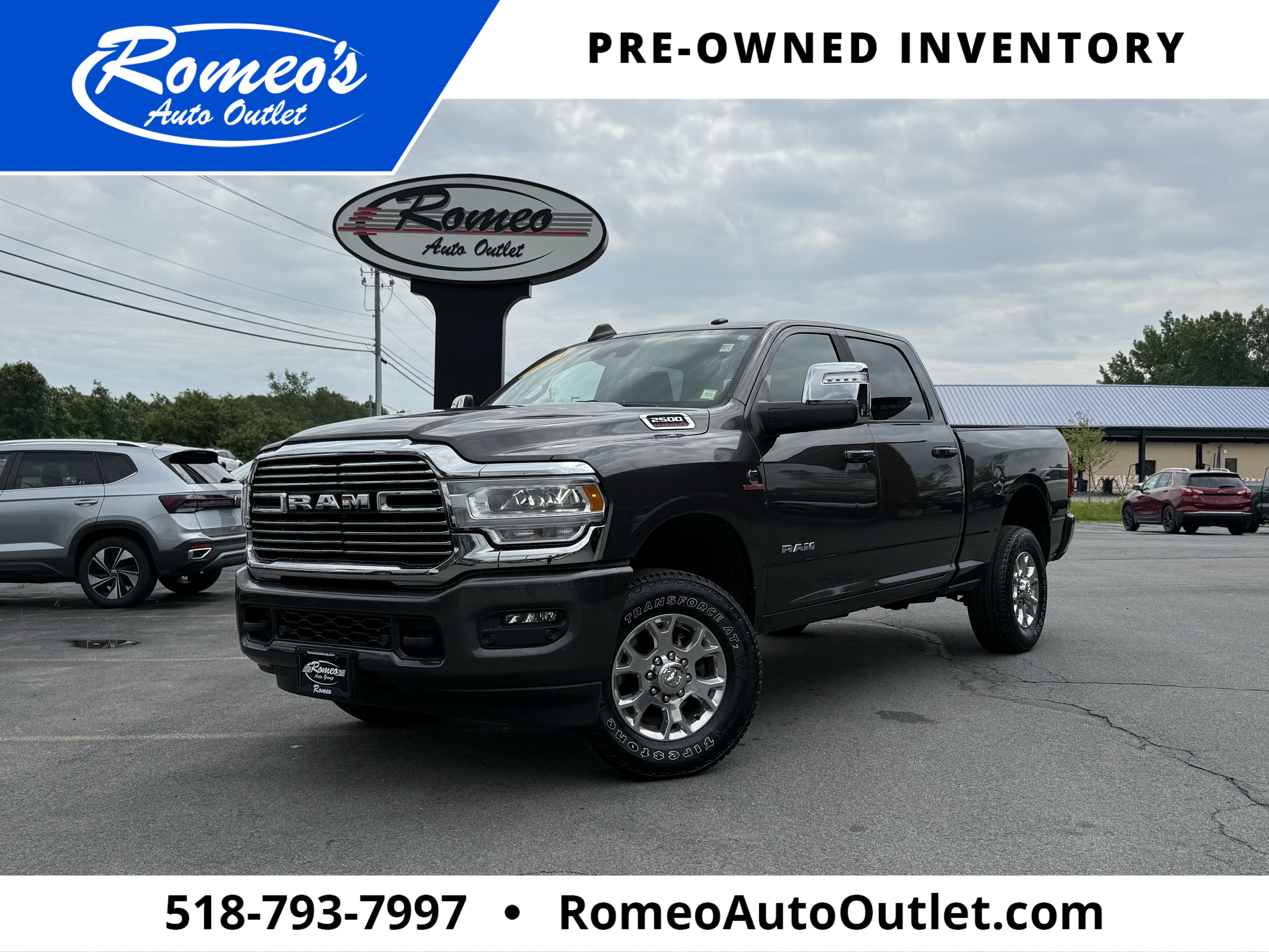 2024 RAM 2500 Laramie in Granite Crystal Metallic Clearcoat — front three-quarter view
