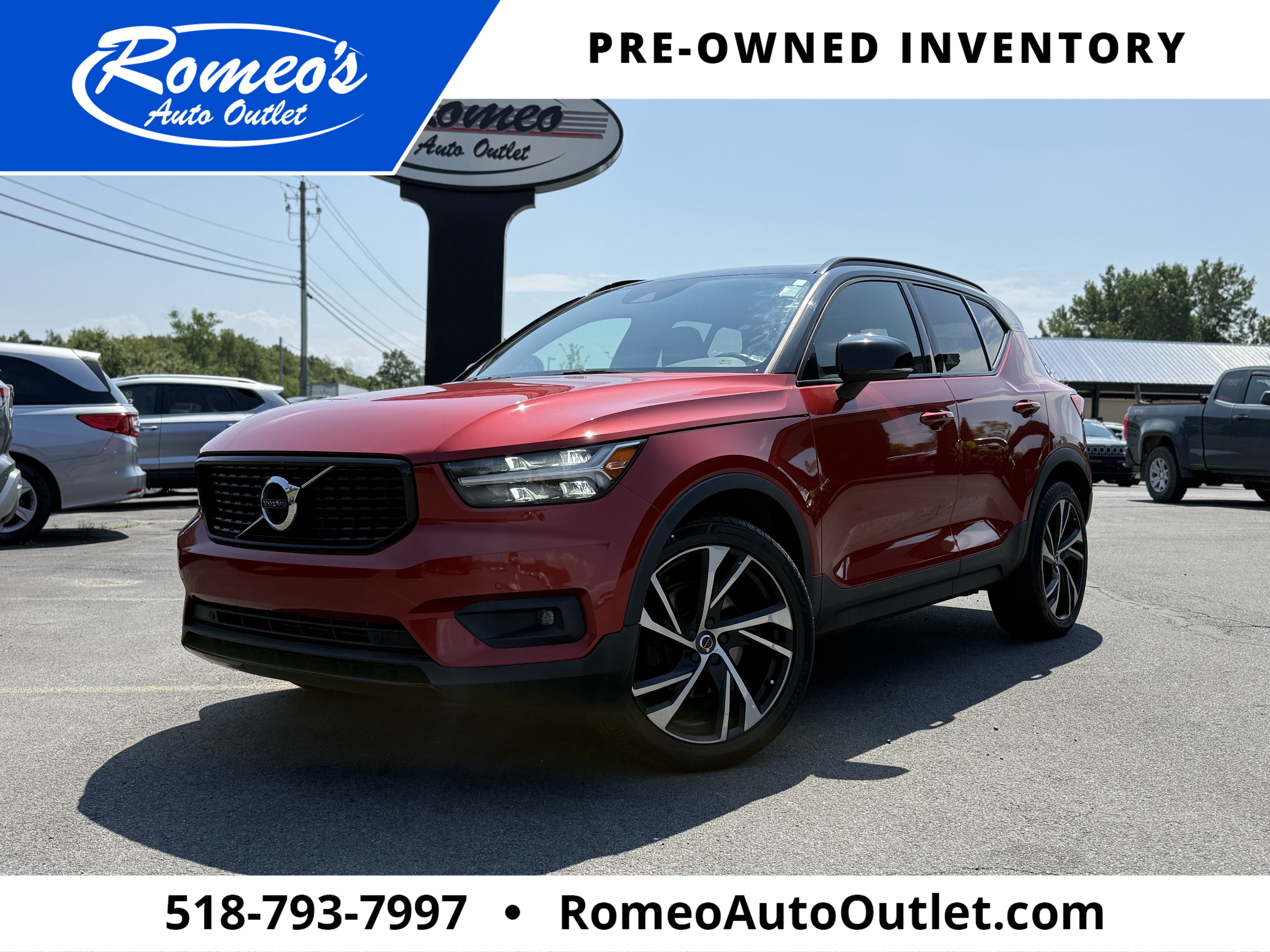 2020 Volvo XC40 R-Design in Red — front three-quarter view